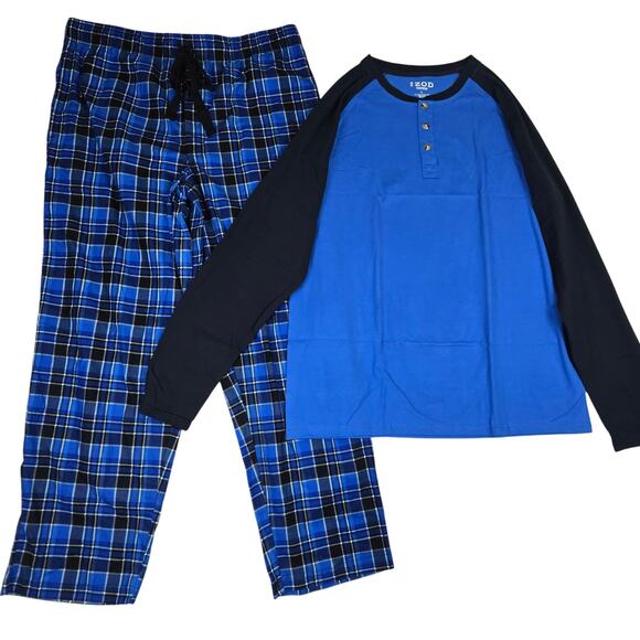 Izod 2 piece sleep wear pajama set mens large 0638 - Picture 1 of 10